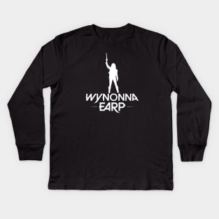 Wynonna Earp Silhouette - White Kids Long Sleeve T-Shirt